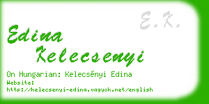 edina kelecsenyi business card